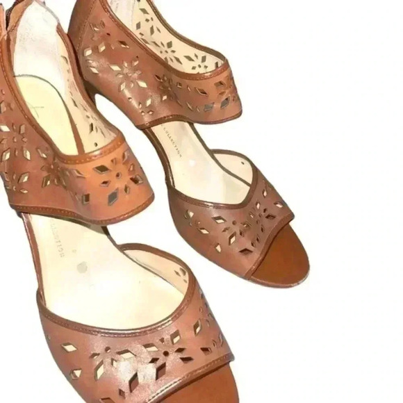 FRANCO SARTO LEATHER ANKLE STRAP SANDALS - Picture 3 of 9